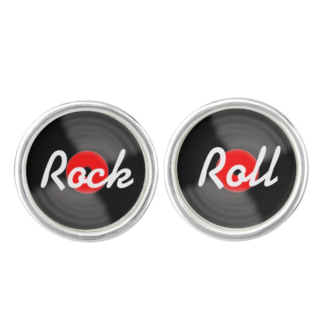 Rock and Roll Record Cufflinks (Front)