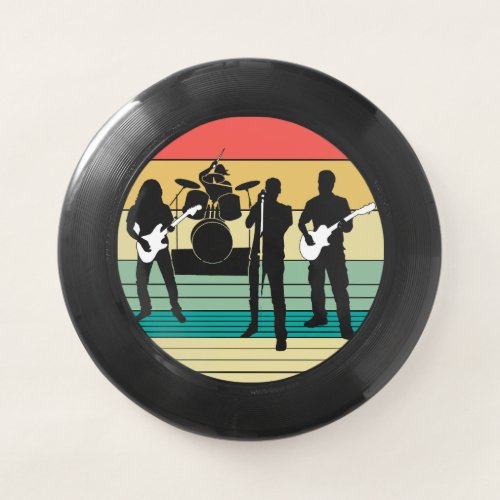Rock and roll retro music design beach Frisbees