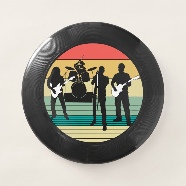 Rock and roll retro music design beach Frisbees (Front)