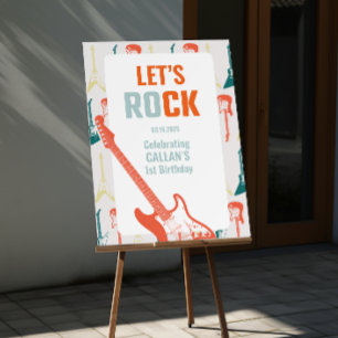 Rock and Roll Rockstar 1st Birthday Welcome  Foam Board