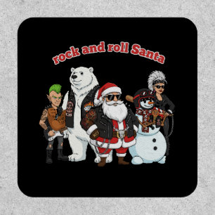 Rock and Roll Santa Funny Biker Punk Christmas Patch