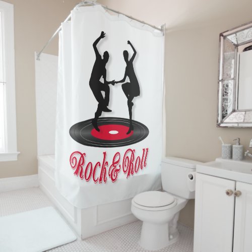Rock and roll shower curtain