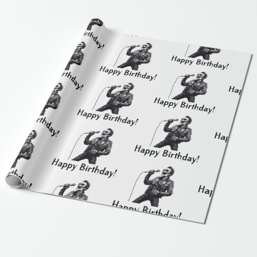 Rock and Roll Skeletons Birthday Party Wrapping Paper