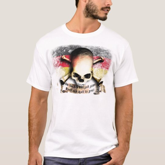 rock and roll skull flag and guitars T-Shirt