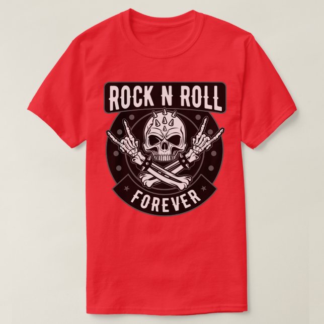 ROCK AND ROLL SKULL T-Shirt (Design Front)