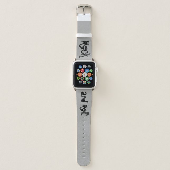 Rock and Roll Skulls Apple Watch Leather Bands (Front)