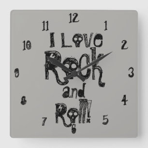 Rock and Roll Skulls Wall Clock