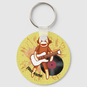 Rock and Roll Sock Monkey Keychain