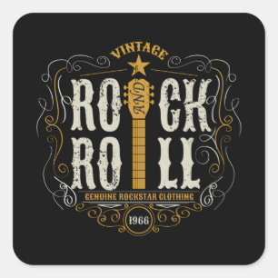 ROCK AND ROLL SQUARE STICKER