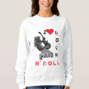 Rock and Roll Sweatshirt Rock Music Guitar Player