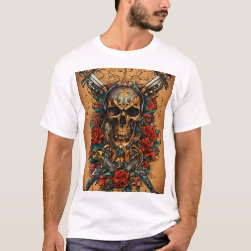Rock and Roll Tattoo Sleeve T_Shirt
