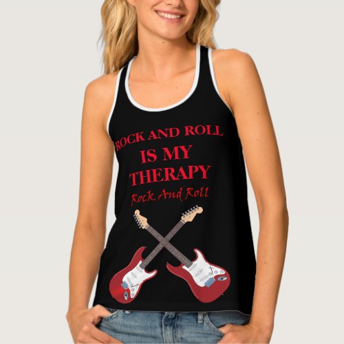 Rock and roll therapy design tank top