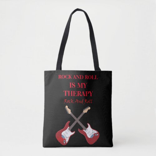 Rock and roll therapy design  tote bag