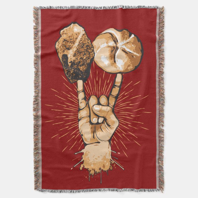 Rock and Roll Throw Blanket (Front Vertical)