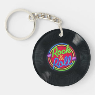 Rock and Roll Vintage Vinyl Key Chain