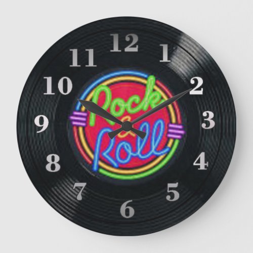 Rock and Roll Vintage Vinyl Record Wall Clock