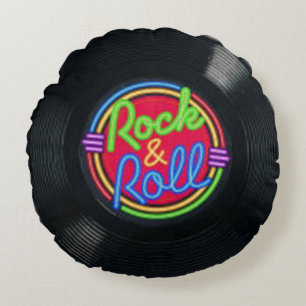 Rock and Roll Vintage Vinyl Throw Pillow
