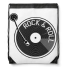 Rock And Roll Vinyl Record Drawstring Bag Rock And Roll Vinyl Record Drawstring Bag