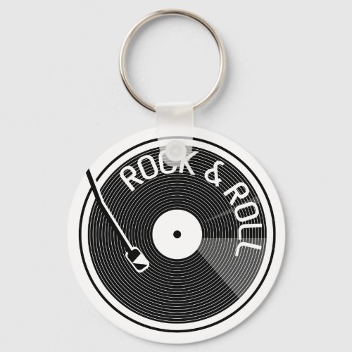 Rock And Roll Vinyl Record Keychain