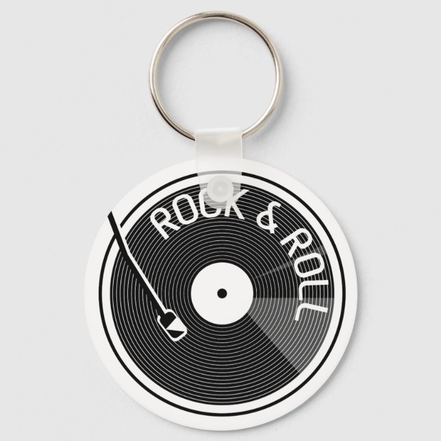 Rock And Roll Vinyl Record Keychain (Front)