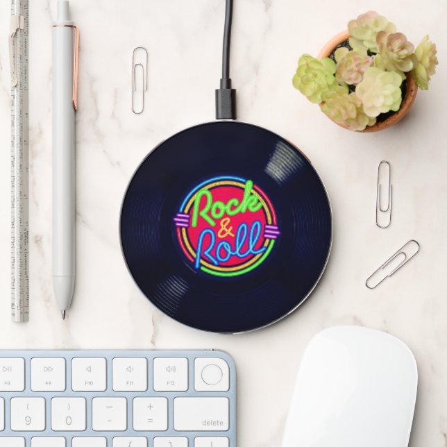 Rock And Roll Vinyl  Wireless Charger (Desk)
