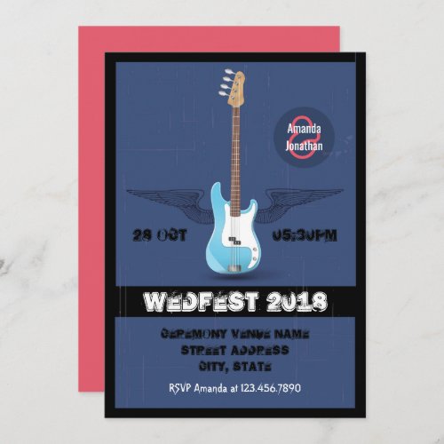 Rock and Roll Wedding customized invitation