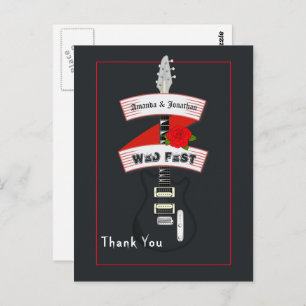 Rock and Roll Wedding Postcard