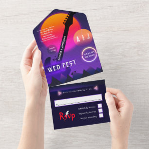 Rock and Roll Wedding Rockfest All In One Invitation