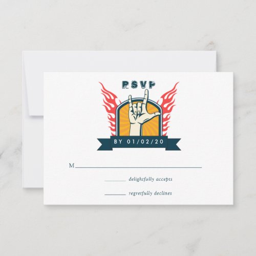 Rock and Roll Wedding RSVP Card