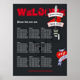 Rock and Roll Wedding Seating Chart