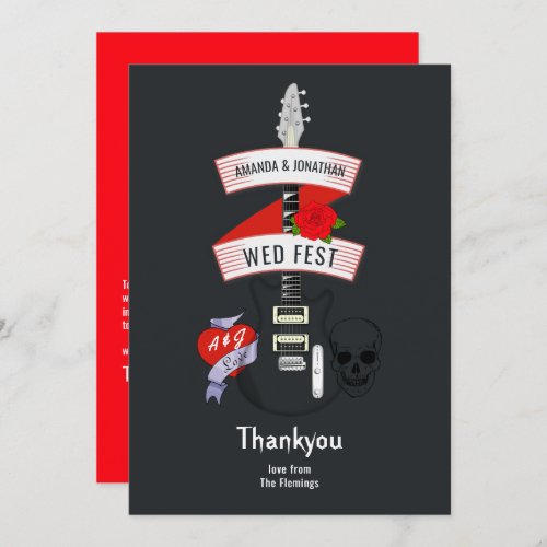 Rock and Roll Wedding Thank You Card