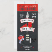 Rock and Roll Wedding ticket photo Invitation (Front)