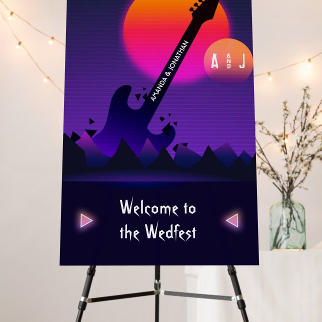 Rock and Roll Wedding Welcome Foam Board (In Situ (Stand))