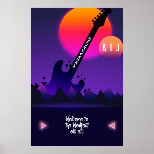 Rock and Roll Wedding Welcome Poster