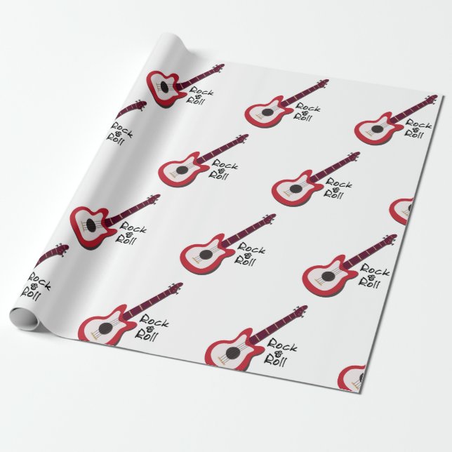 Rock and Roll Wrapping Paper (Unrolled)