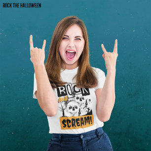 Rock and scream funny halloween  T-Shirt