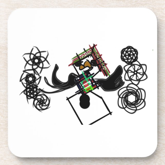 Rock around snowman beverage coaster (Front)