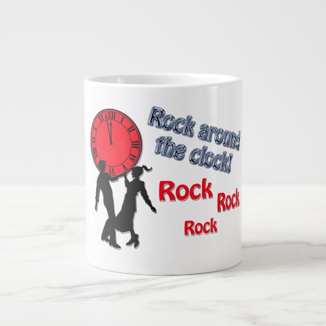 Rock Around The Clock Golden Oldies Song Titles Giant Coffee Mug (Front)