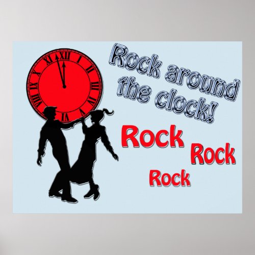 Rock Around the Clock Golden Oldies Song Titles Poster