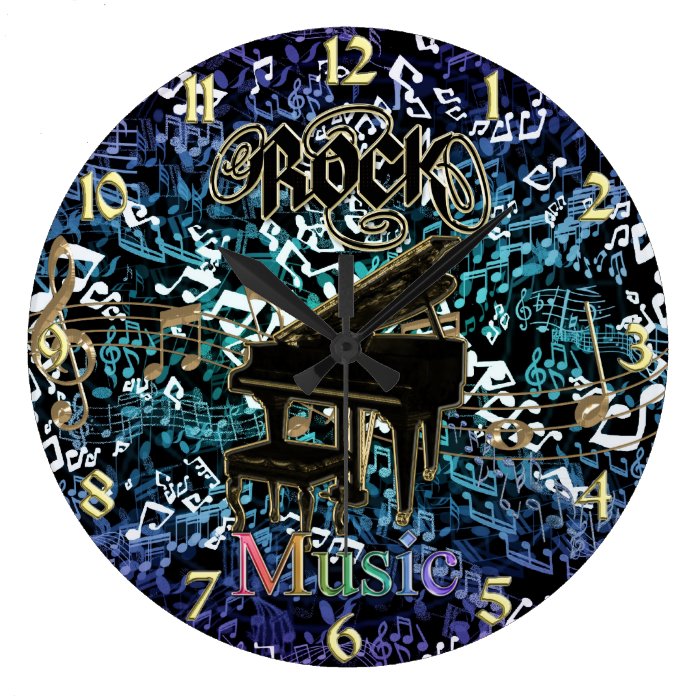 Rock Around the Clock Music Piano Clock