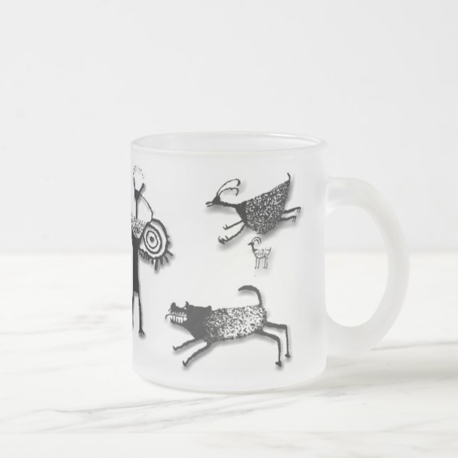 Rock Art Collage Frosted Glass Coffee Mug (Right)