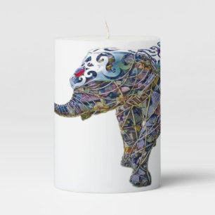 Rock Art Elephant Candle