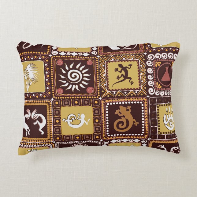 Rock Art Imitation: Vintage Pattern. Accent Pillow (Front)