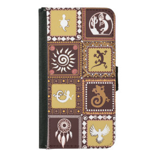 Rock Art Imitation: Vintage Pattern. Samsung Galaxy S5 Wallet Case