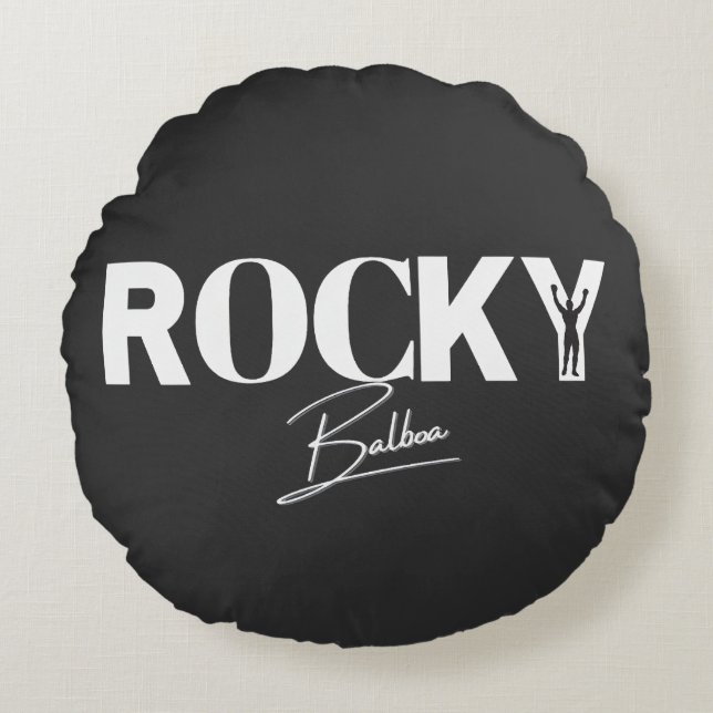 Rock Balboa The Fighter Round Pillow (Front)