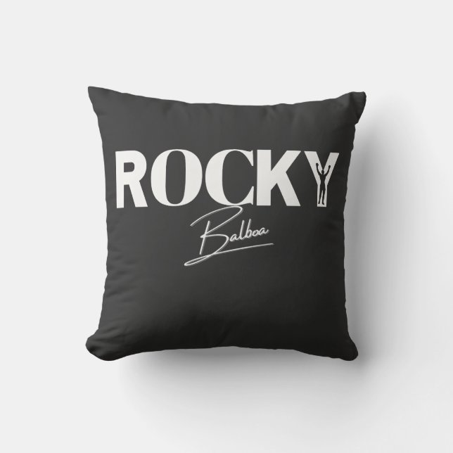 Rock Balboa The Fighter Throw Pillow (Front)