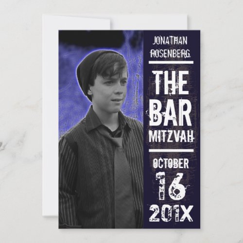 Rock Band Bar Mitzvah Invitation in Black