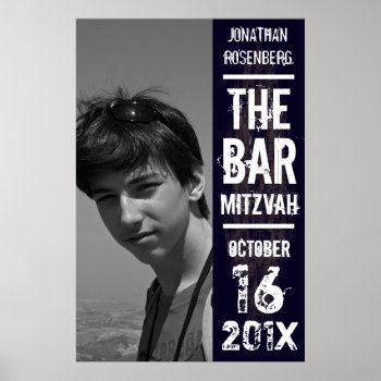 Rock Band Bar Mitzvah Photo Poster Black by Lowschmaltz at Zazzle