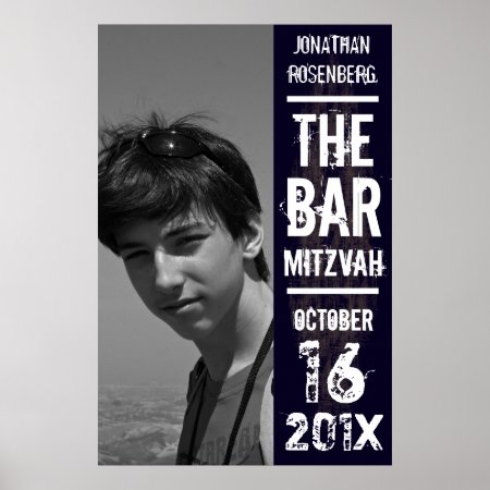Rock Band Bar Mitzvah Photo Poster Black