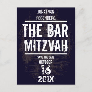 Rock Band Bar Mitzvah Save the Date All Type Announcement Postcard
